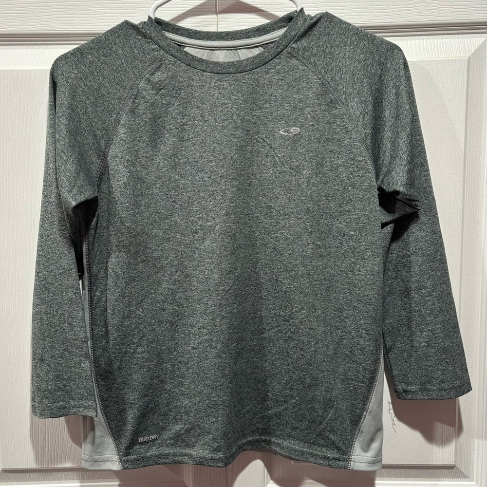 CHAMPION Boy's Athletic Duo Dry Long Sleeve Shirt Top - gray, size M (8-10)